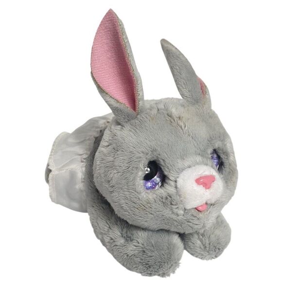FurReal Newborns Bunny Gray 6" Interactive Plush Toy With Diaper & Purple Eyes - Picture 1 of 8